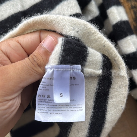 Reformation cashmere Black and Cream Striped Sweater - Picture 5 of 8